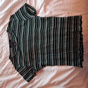Small green/white Striped forever 21 baby tee/crop top